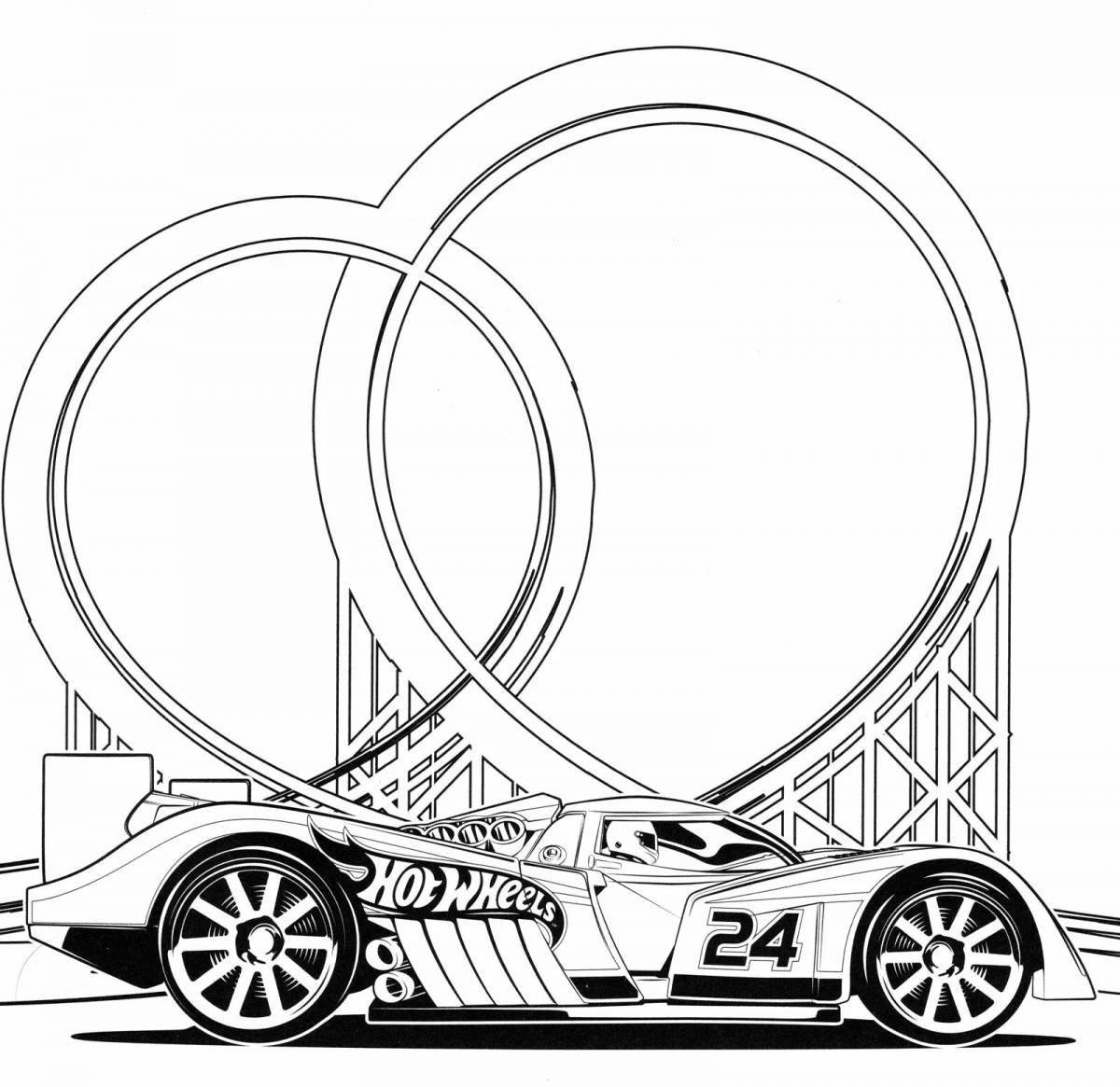 Coloring page shiny hot wheels track