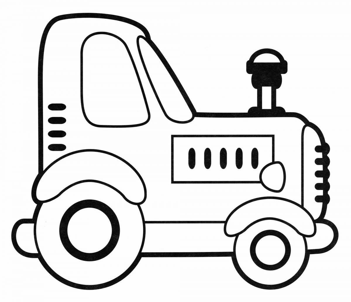 Fun tractor coloring page