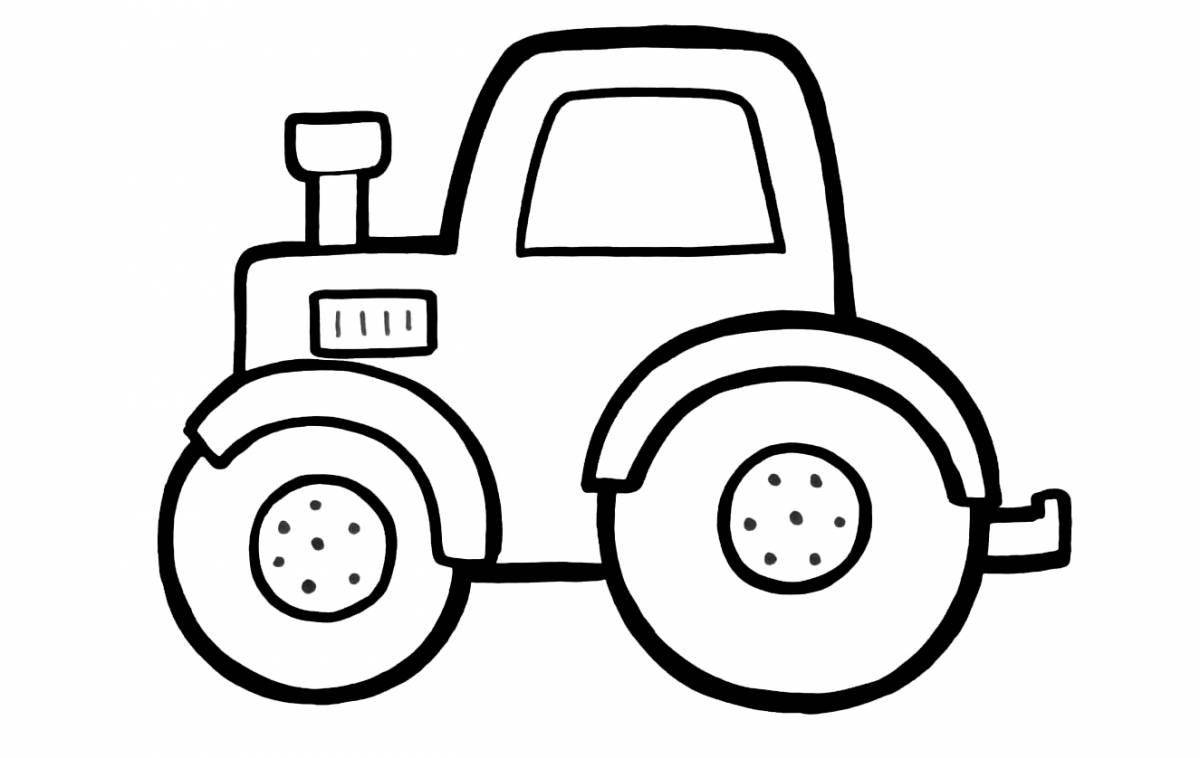 Очаровательная страница раскраски трактора