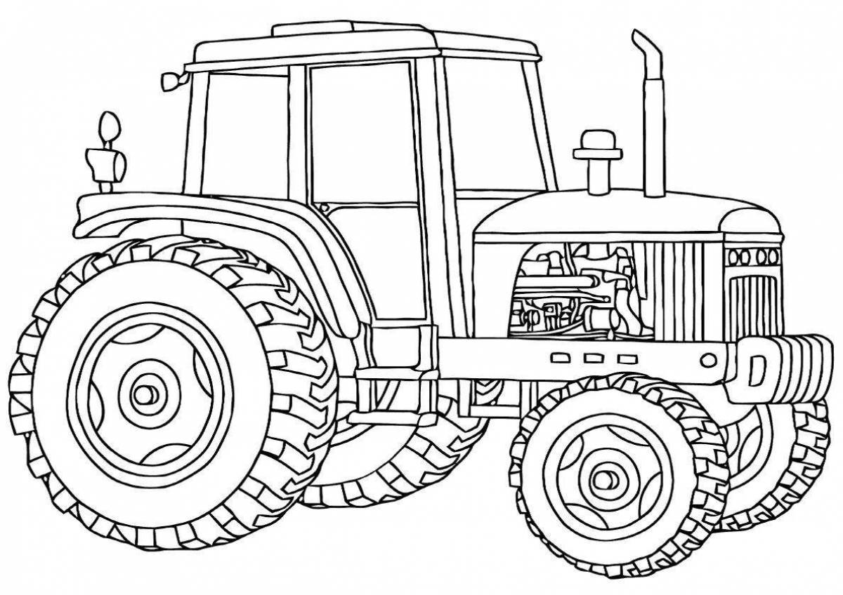 Sweet tractor coloring page