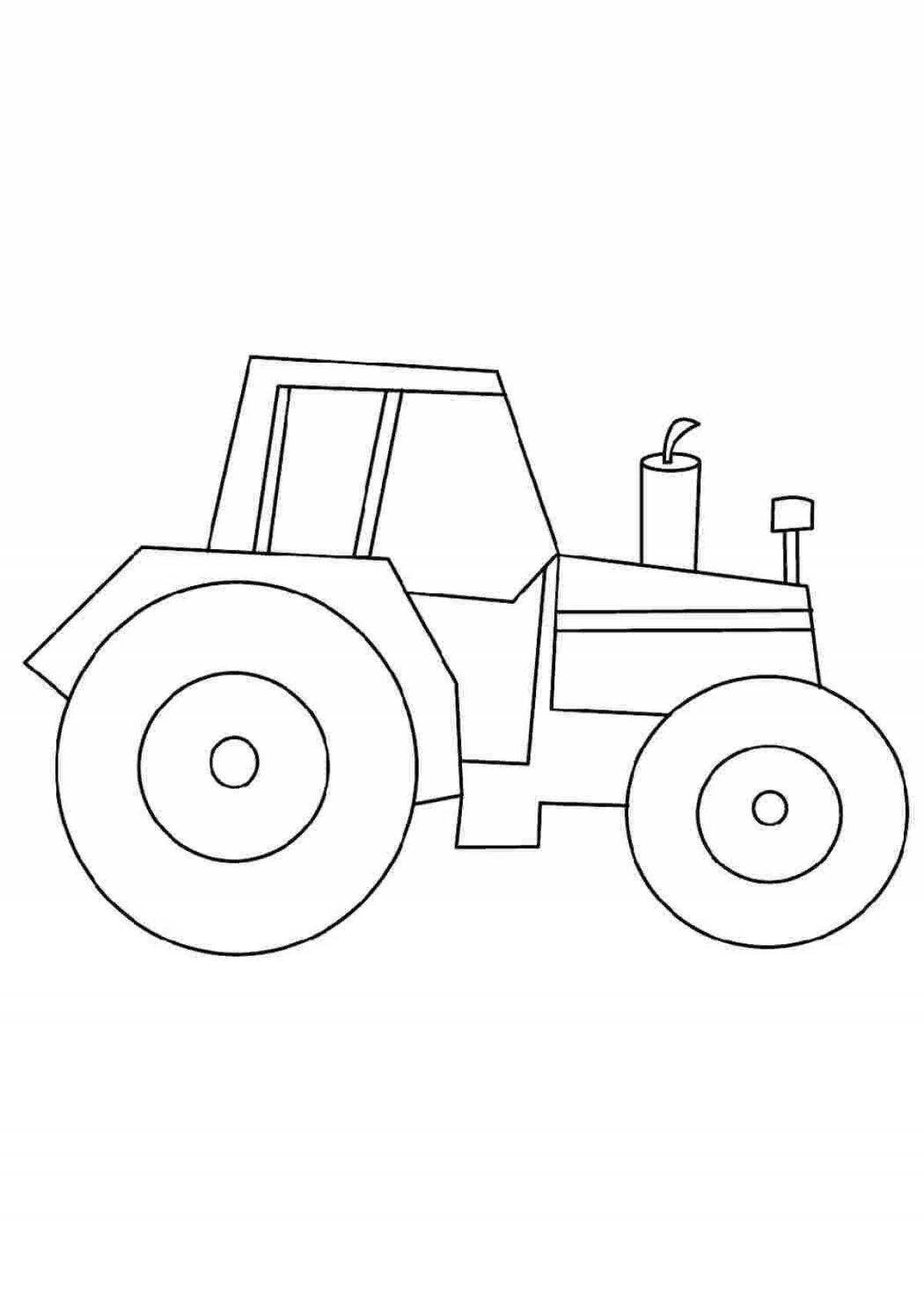 Смешная раскраска трактор