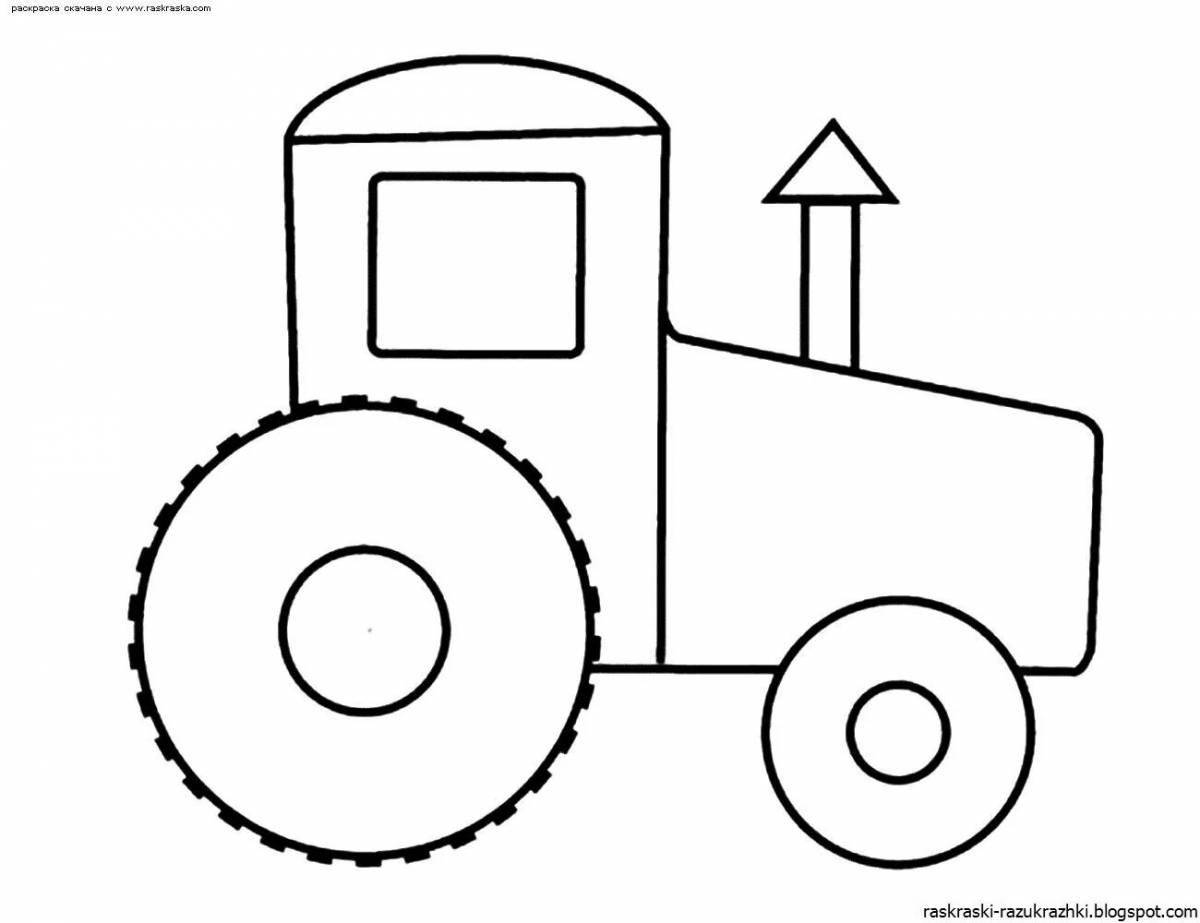 Раскраска яркий двухлетний трактор