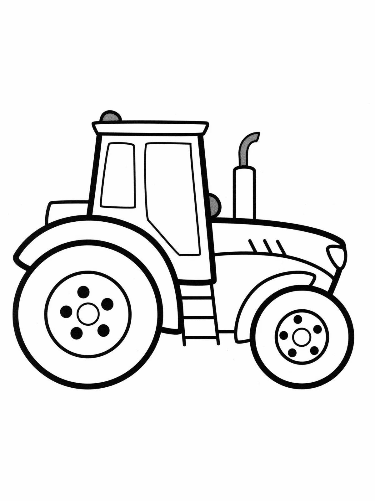 Раскраска игривый 2-летний трактор