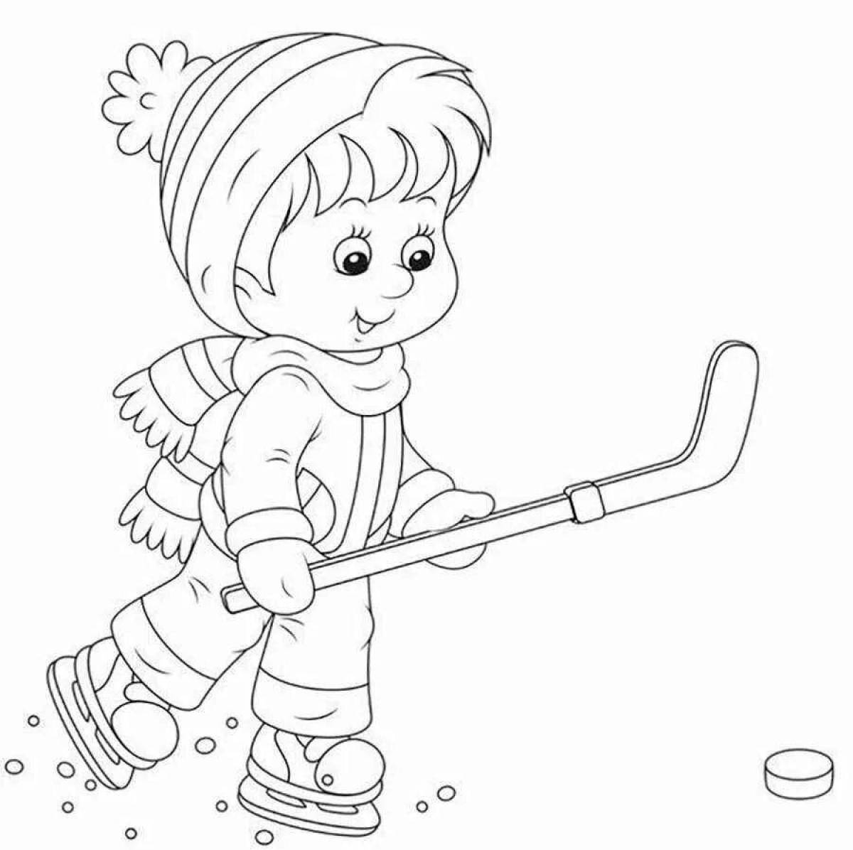 Playful coloring for children winter fun