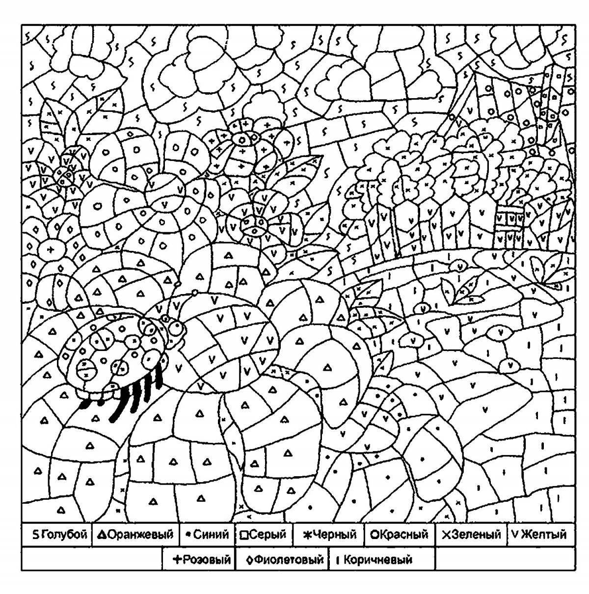 Coloring wildberry by numbers