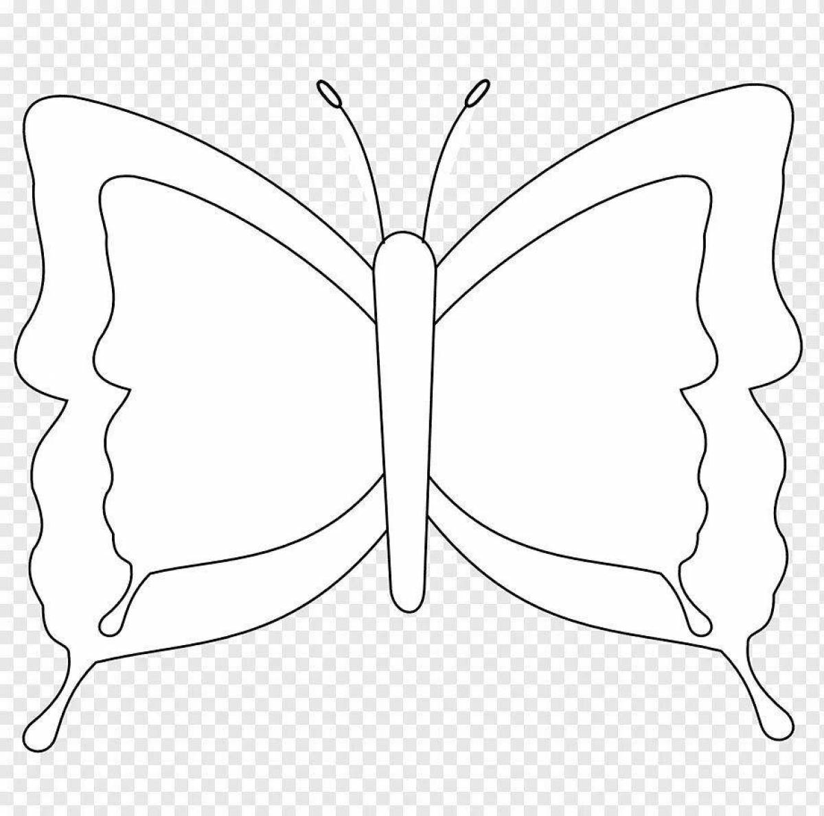 Очаровательная черно-белая раскраска бабочек