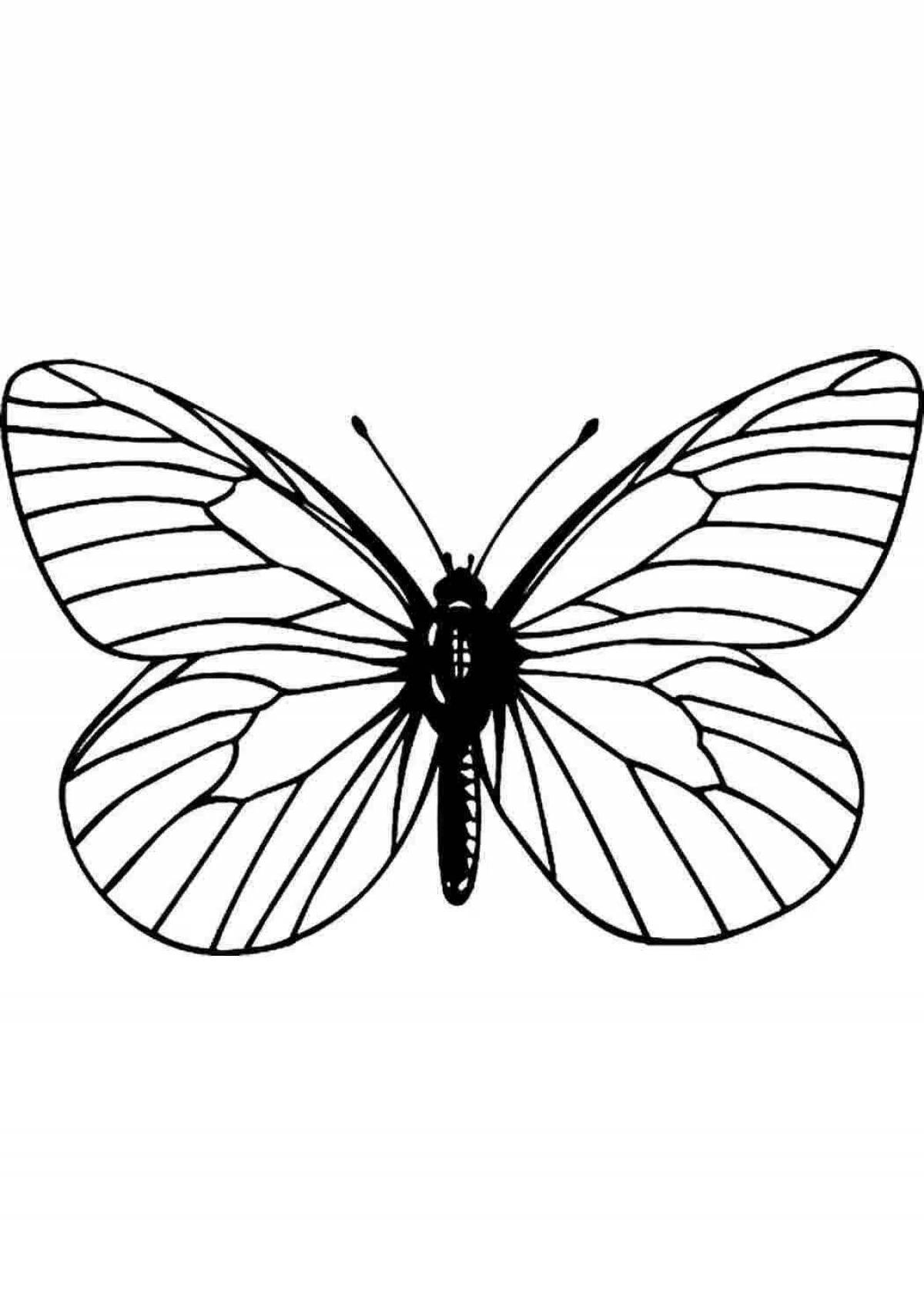 Shiny black and white butterflies coloring book