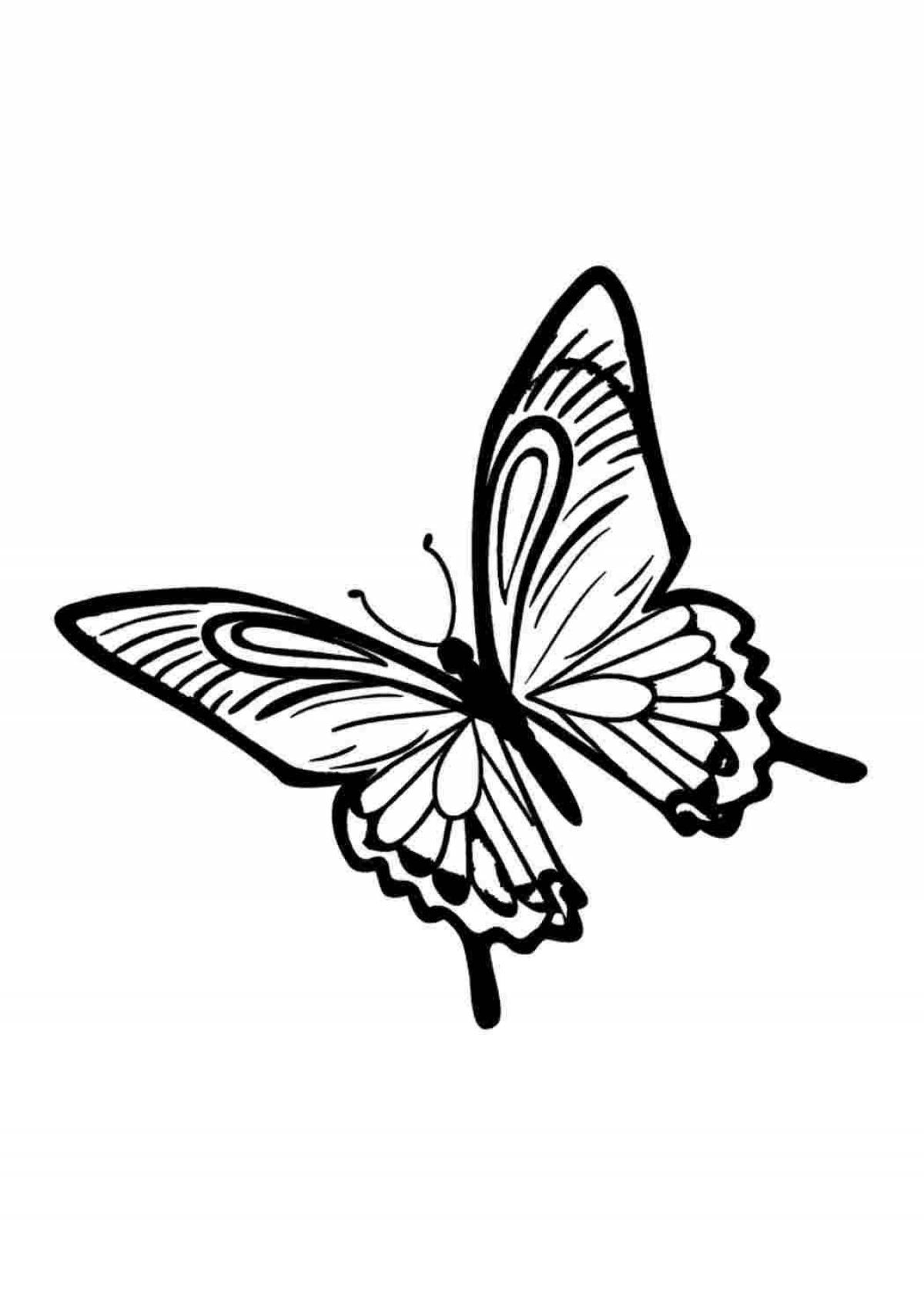 Cute black and white butterflies coloring book