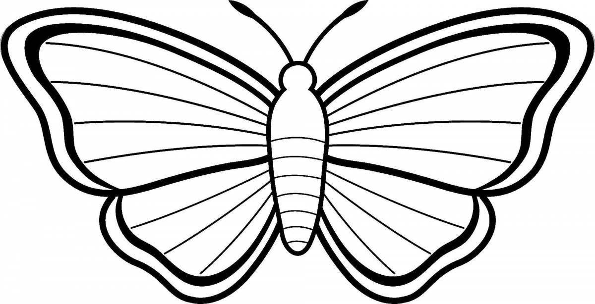 Coloring bright black and white butterflies