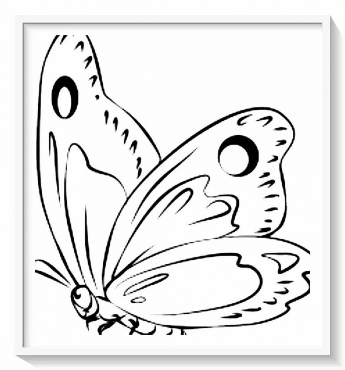 Coloring book shiny black and white butterflies