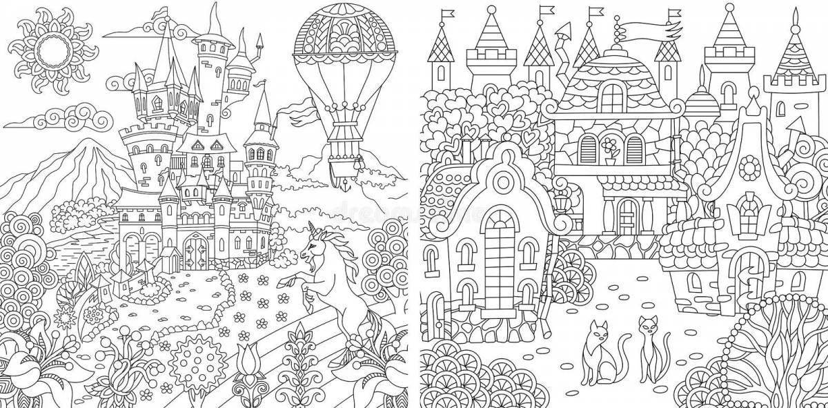 Luxury city coloring book for adults