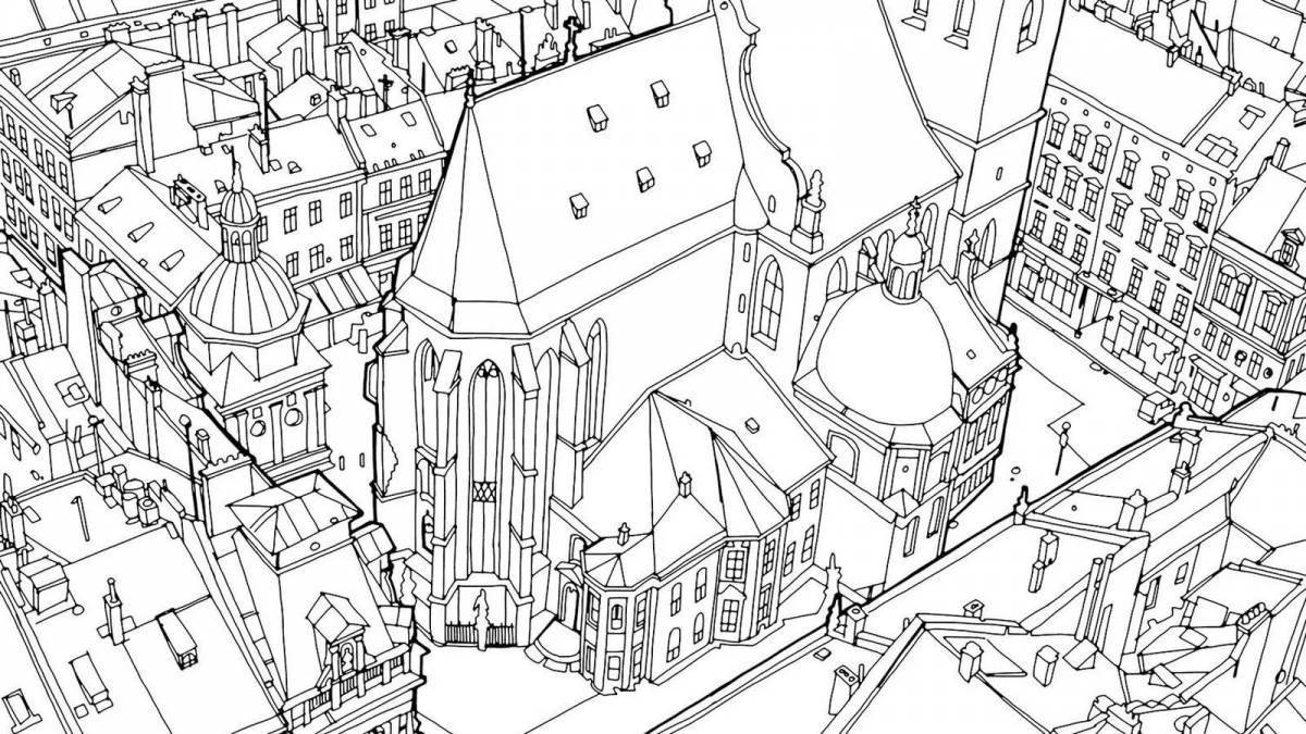 Living city coloring book for adults