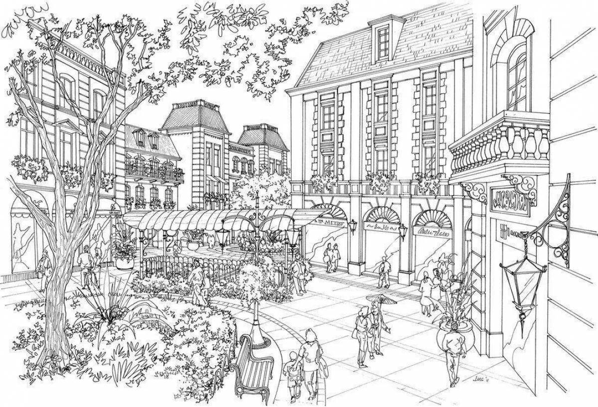 Amazing city coloring pages for adults