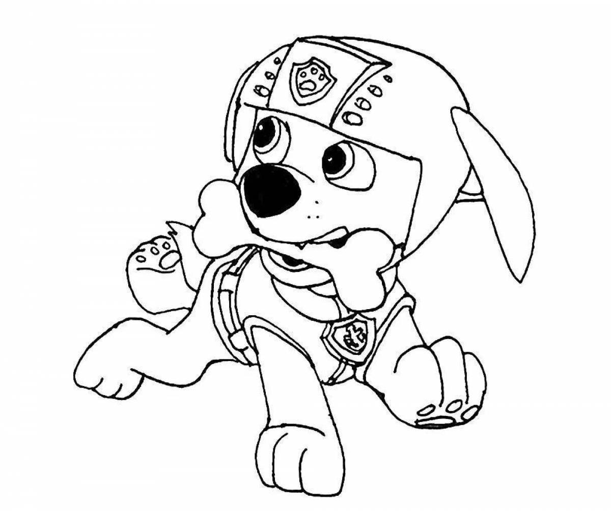 Развлекательная раскраска щенячий патруль мультфильм