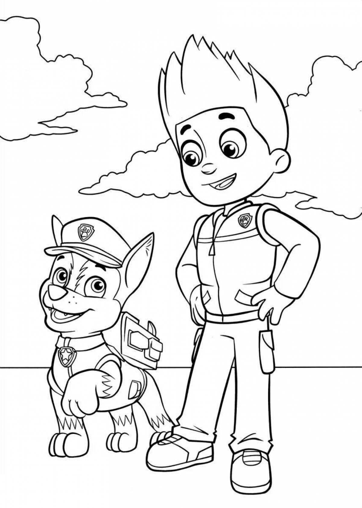 Симпатичная раскраска paw patrol cartoon