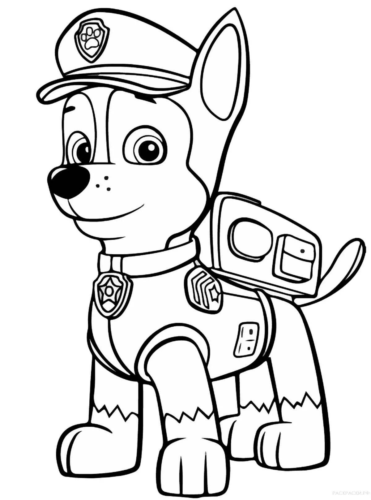 Radiant coloring page paw patrol cartoon