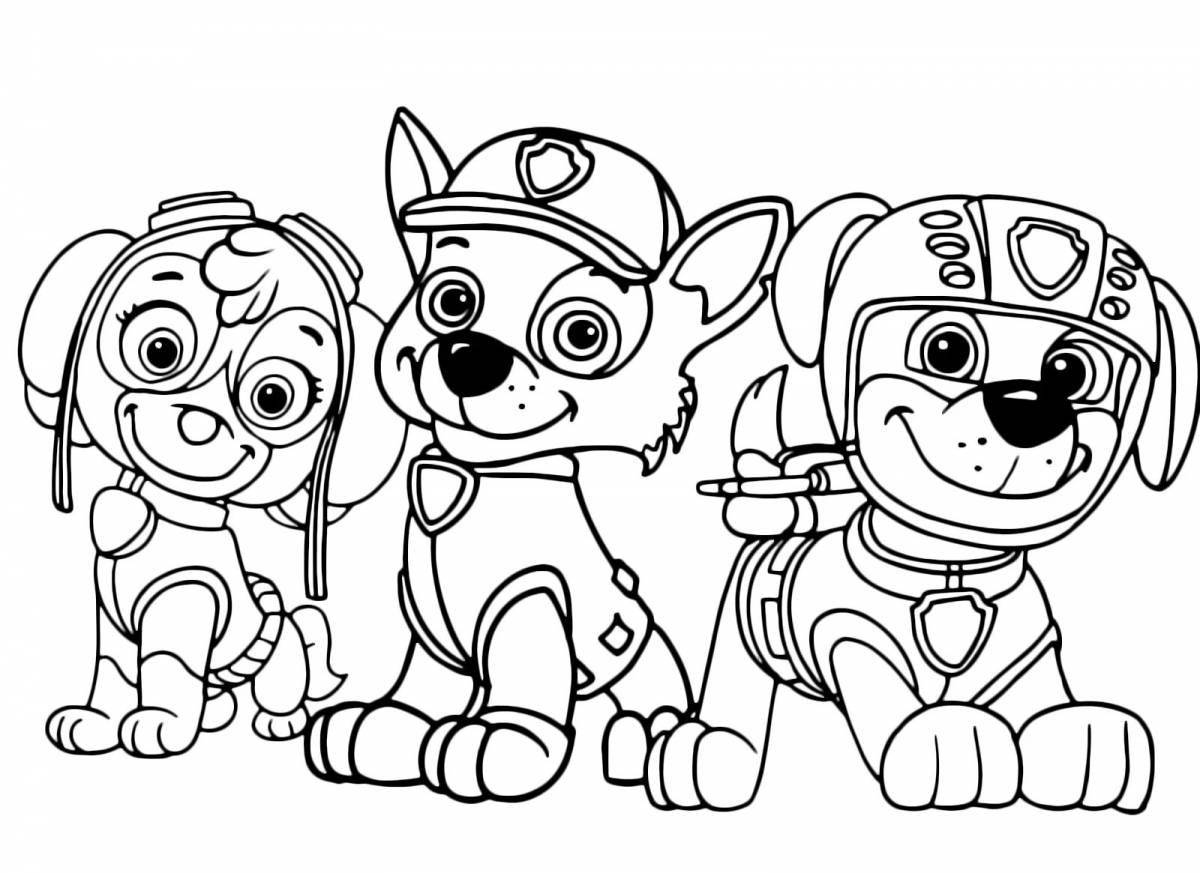 Sparkling coloring pages paw patrol cartoon