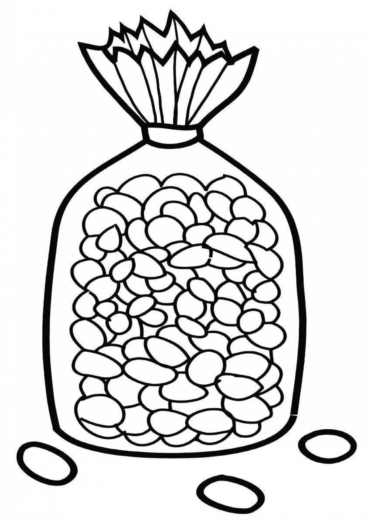 Adorable grain coloring page for kids