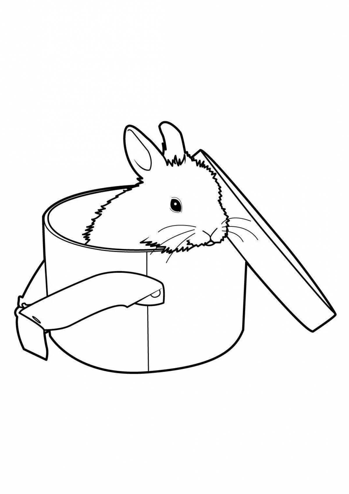Happy rabbit and cat coloring book
