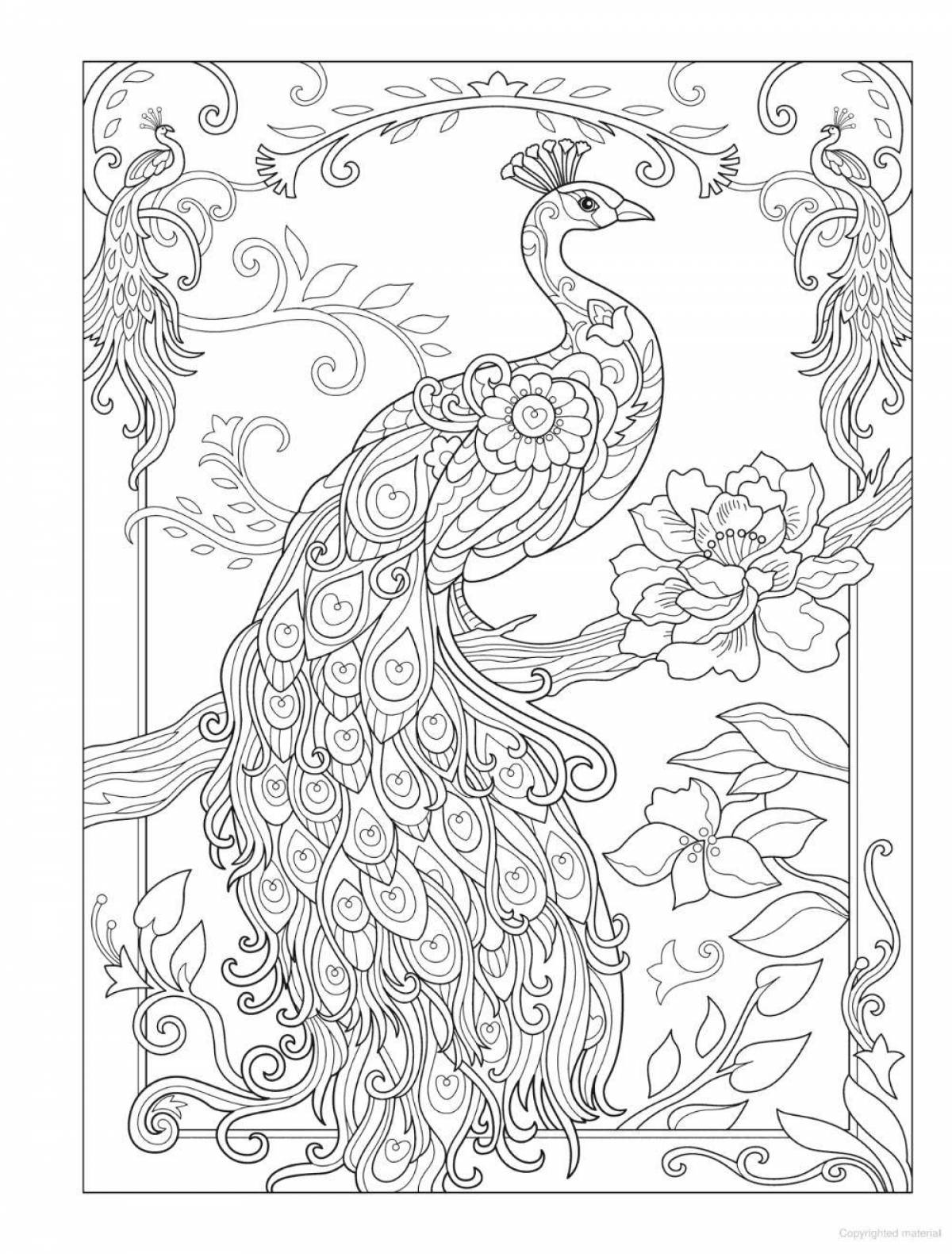 Glorious peacock coloring by numbers