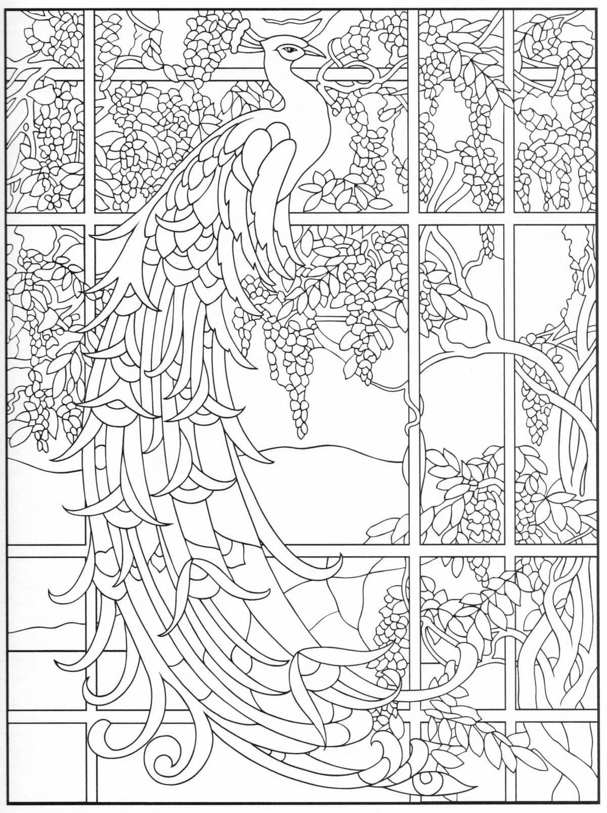 Dazzling peacock coloring by numbers