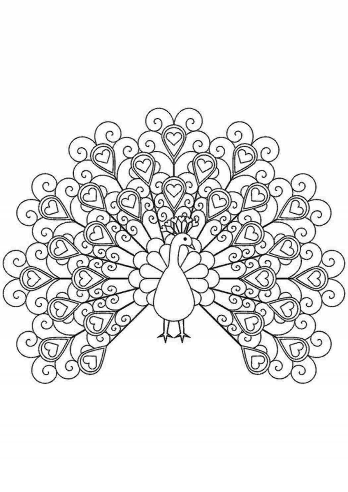 Royal peacock coloring by numbers
