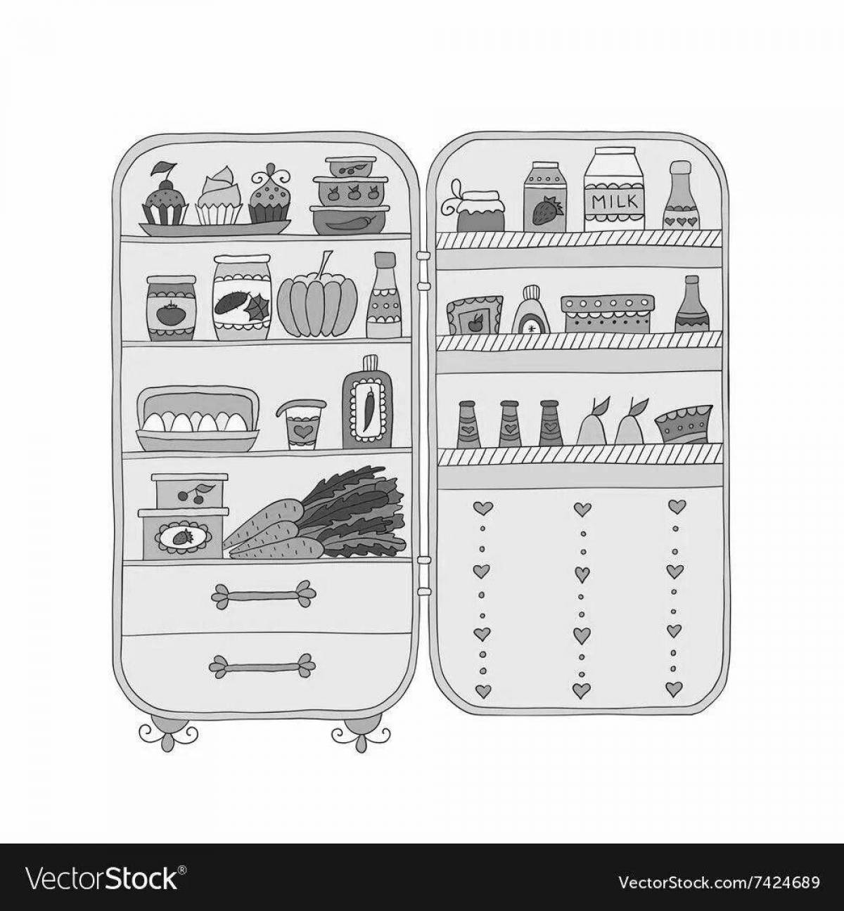 Colorful food fridge