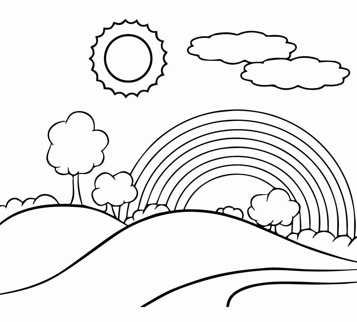 Coloring page magic rainbow house