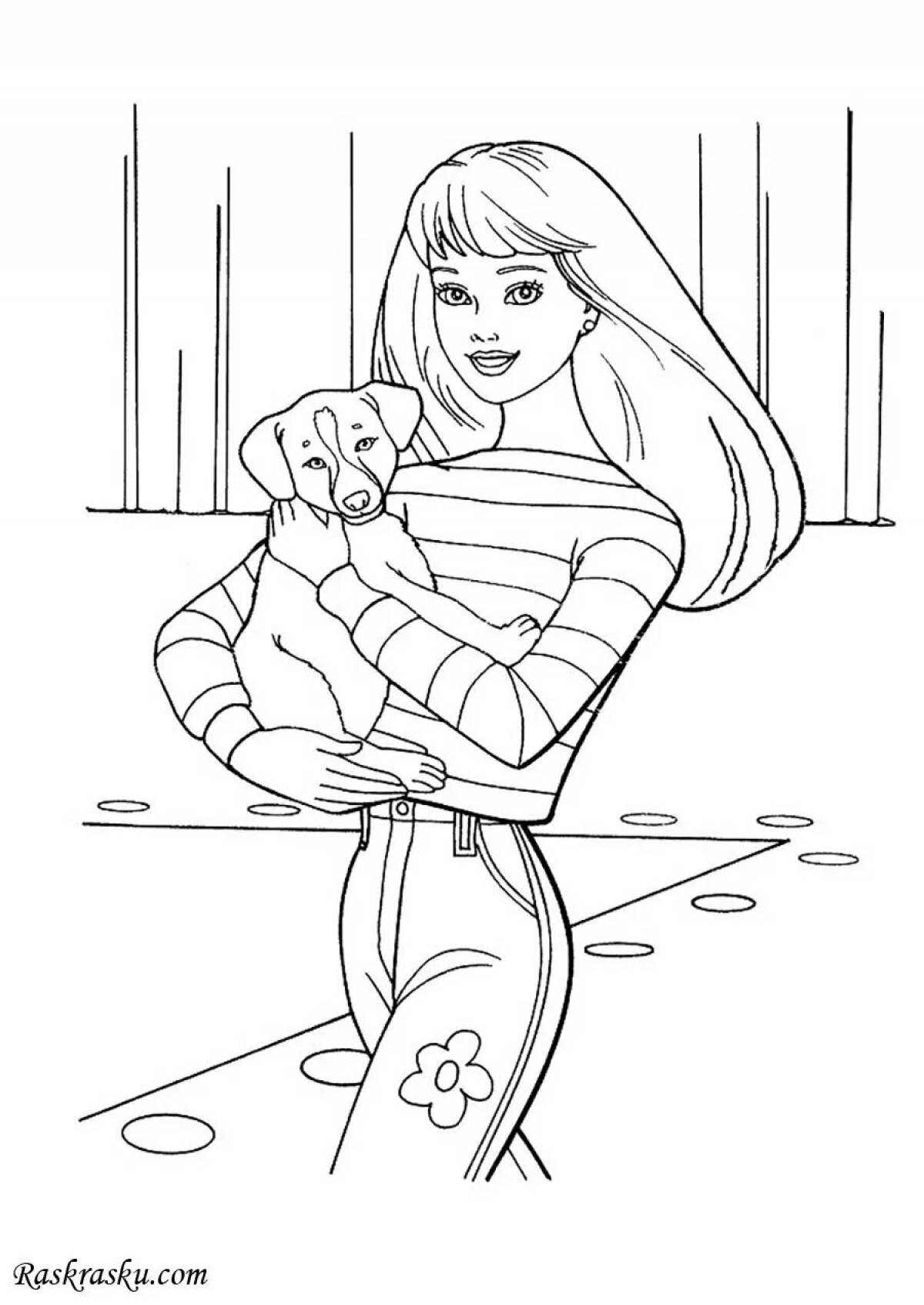 Barbie dog holiday coloring book