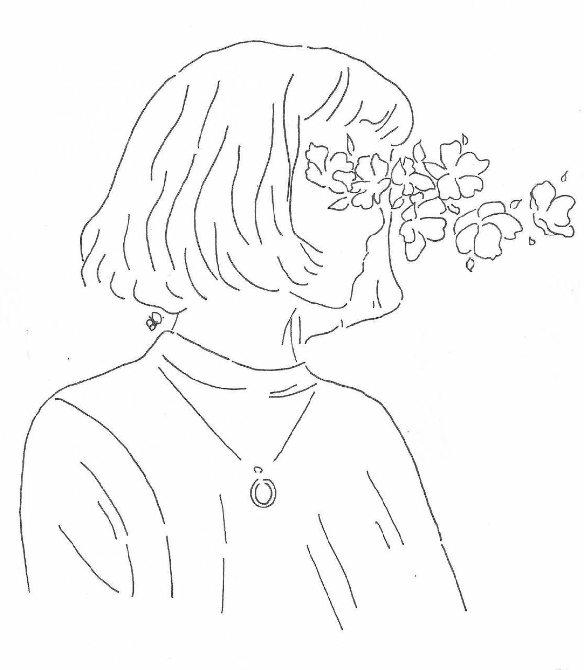 Great coloring aesthetic black and white page