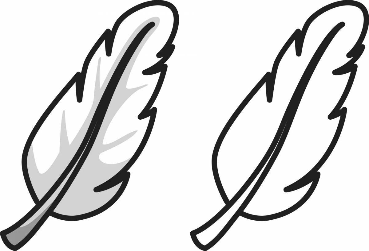 Joyful feather coloring for kids