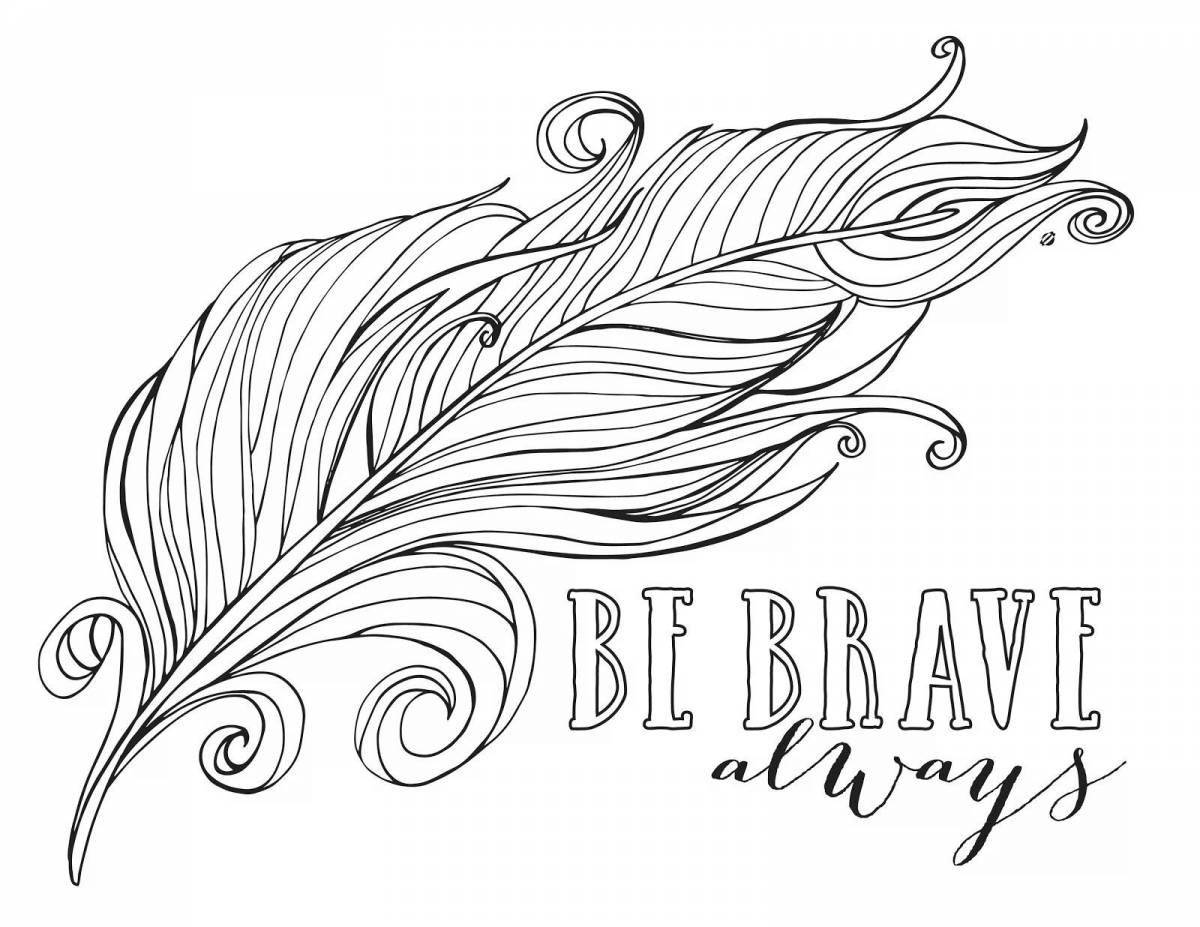 Beautiful feather coloring for kids