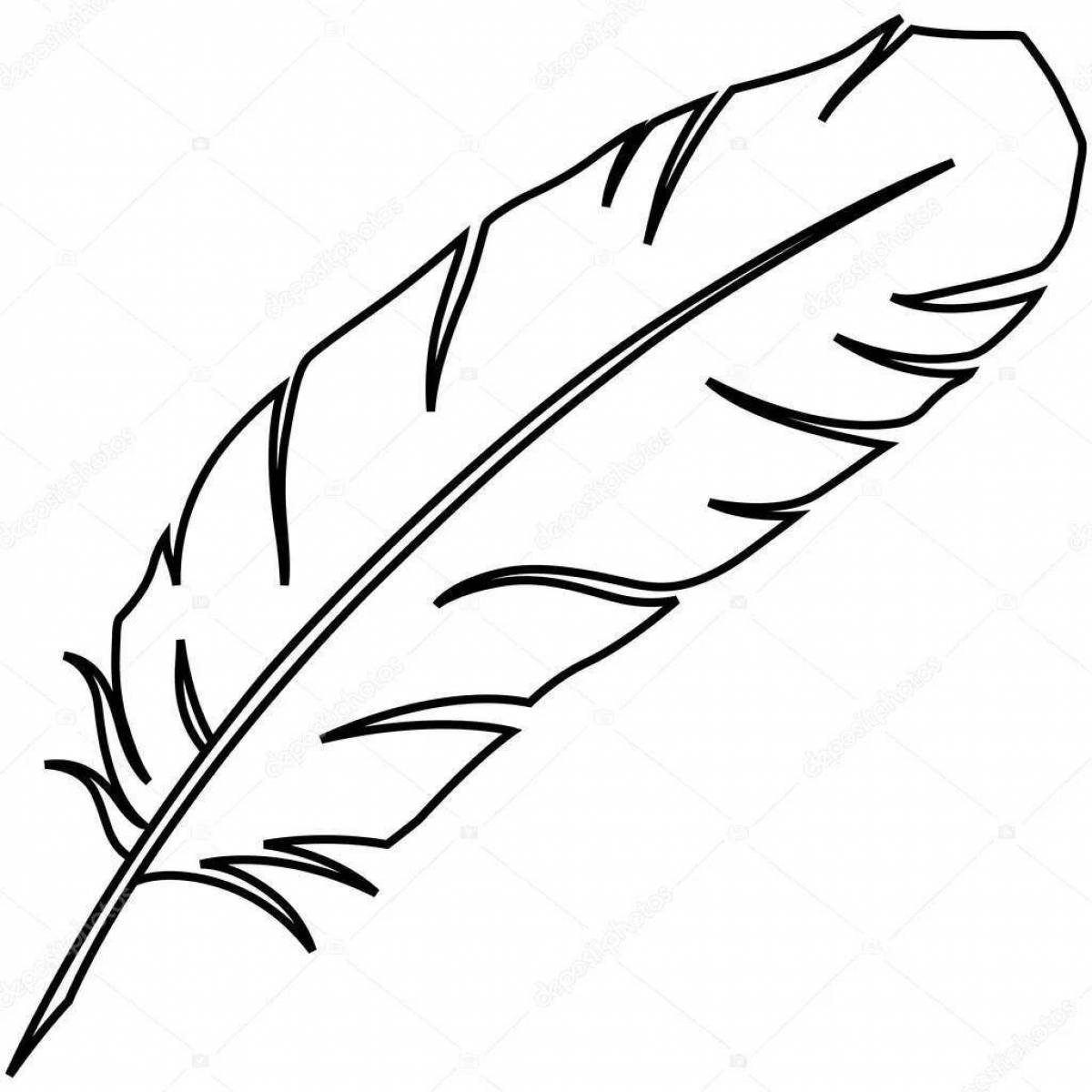 Amazing feather coloring page for kids