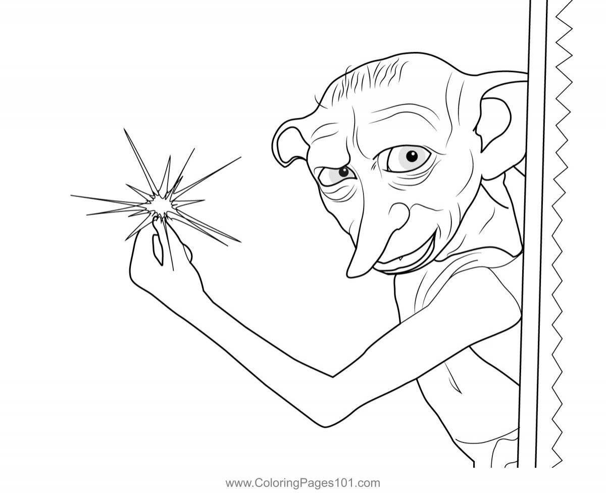 Adorable coloring harry potter dobby