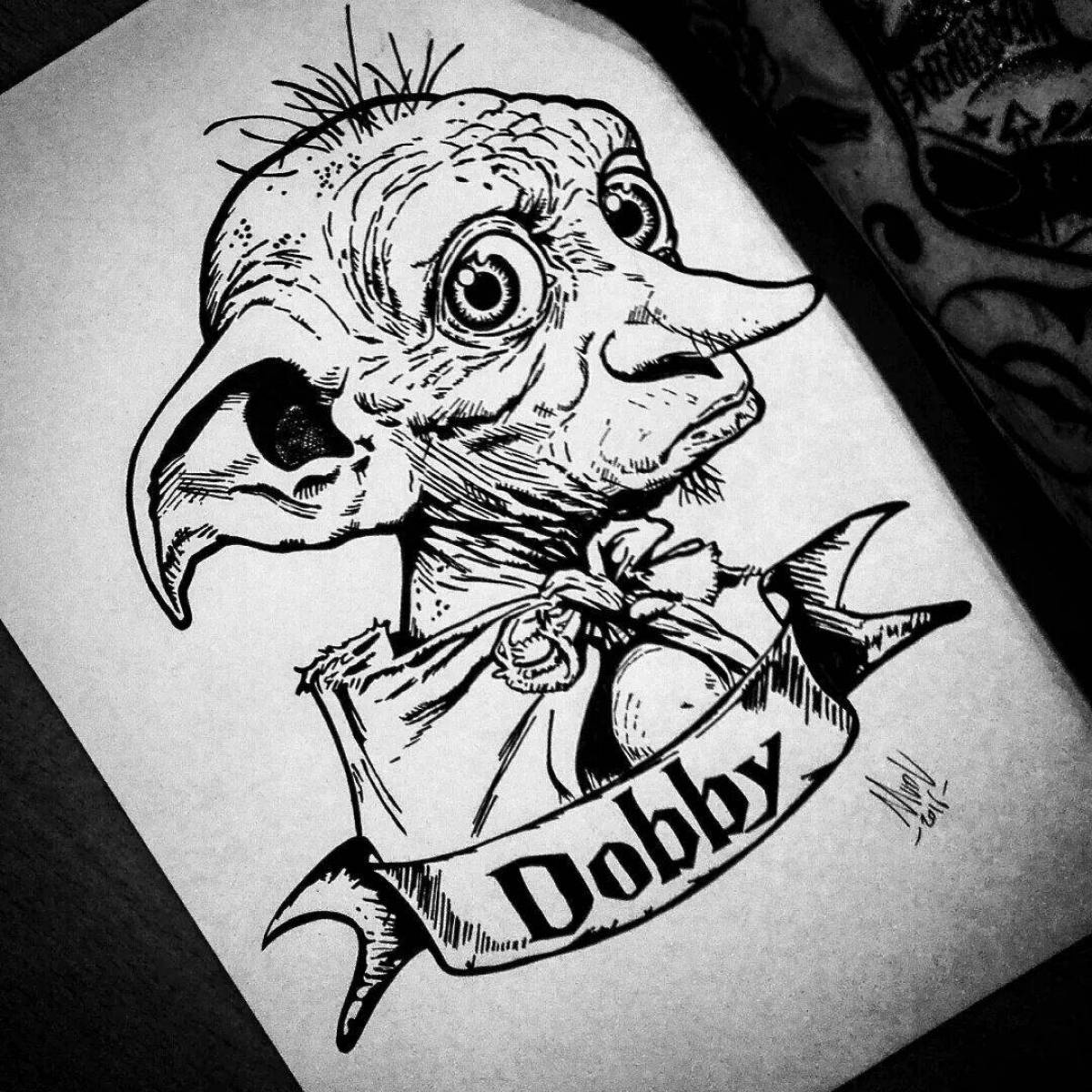 Funny coloring harry potter dobby