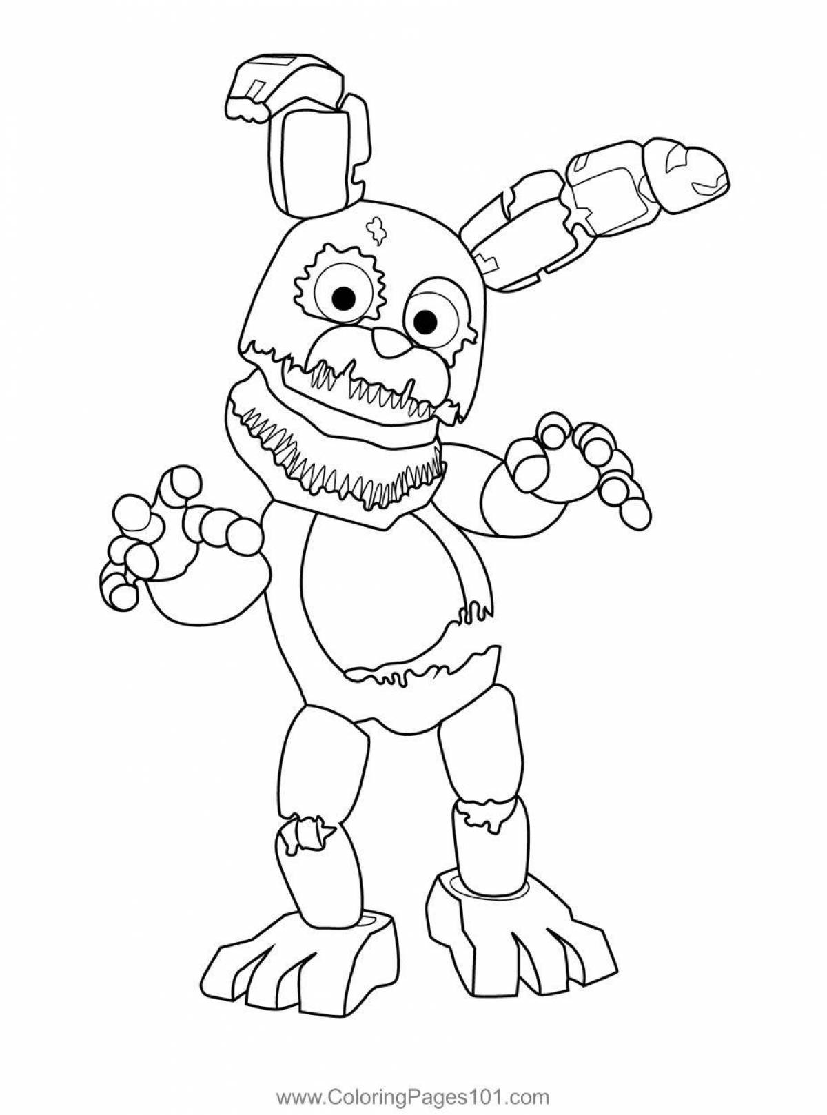 The incredible bonnie fnaf 1 coloring