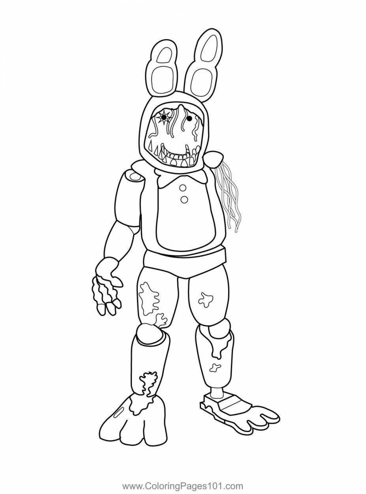 Charming bonnie from fnaf 1 coloring