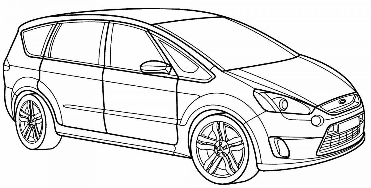 Playful ford focus 3 coloring page