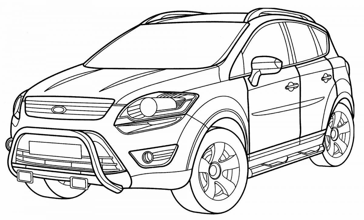 Glowing ford focus 3 coloring page