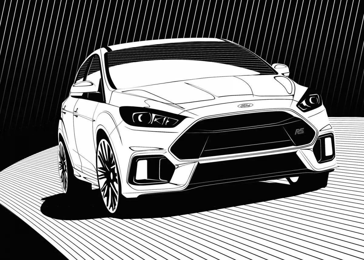 Раскраска Компактный автомобиль 2012 Ford Focus Sport