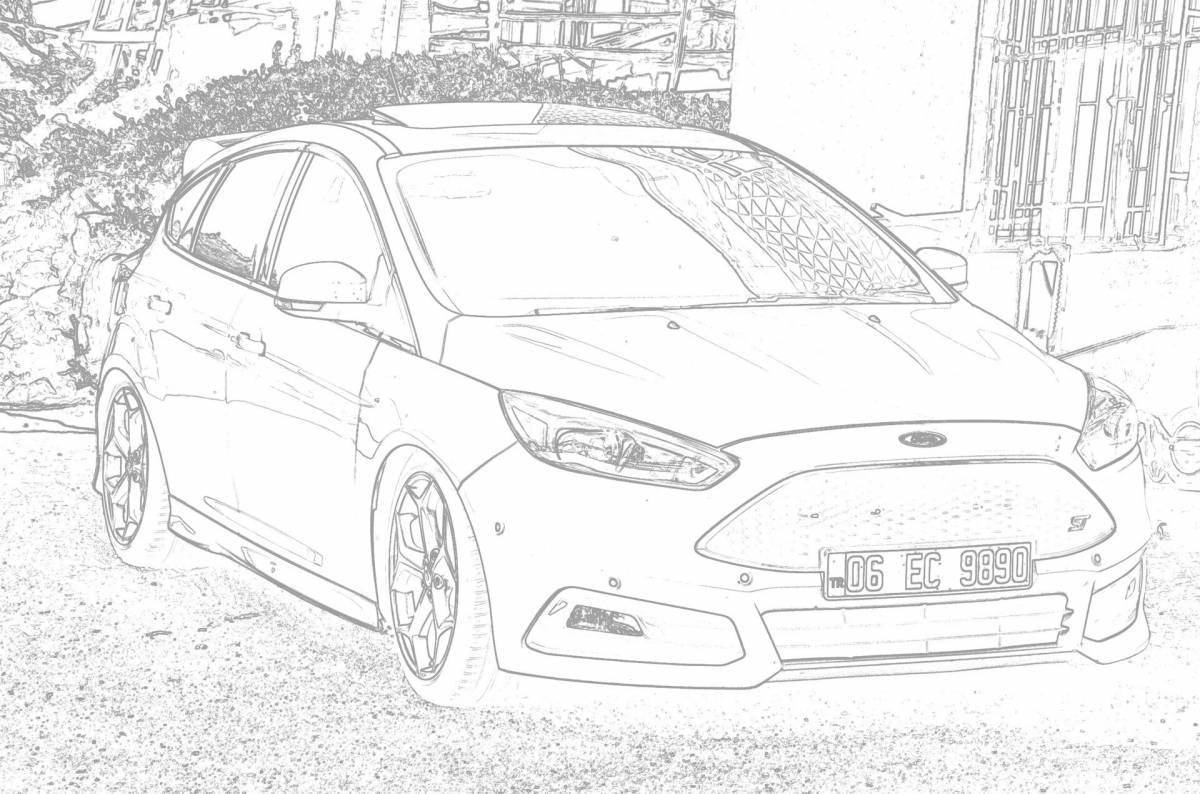 Раскраска великолепный ford focus 3