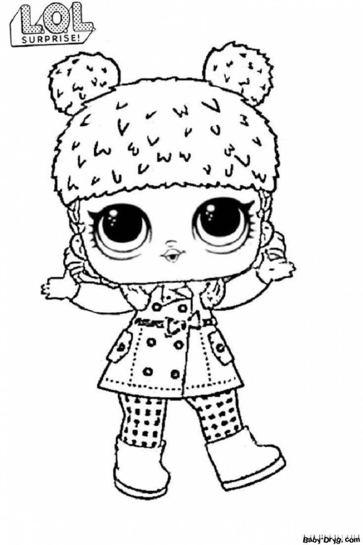 Radiant coloring page christmas doll lol