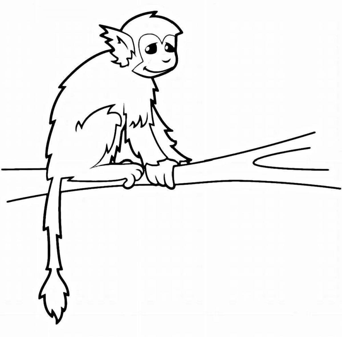 Zitkov's playful monkey coloring page