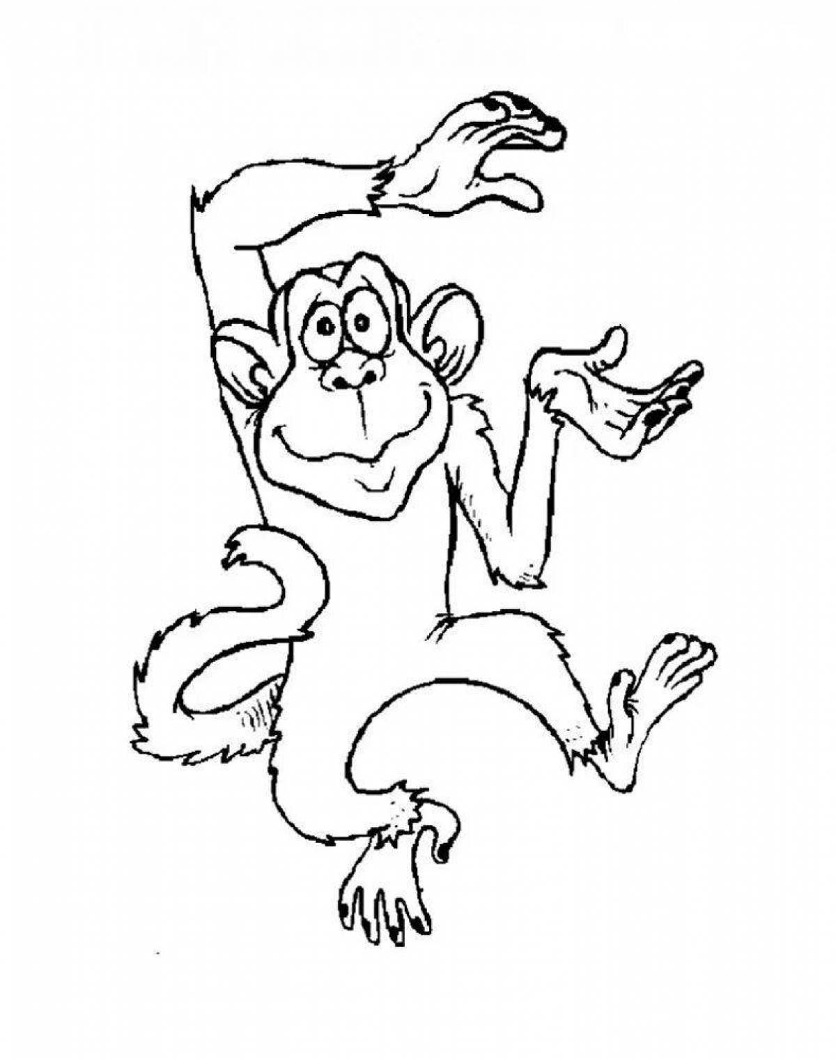 Zhitkov quirky monkey coloring page