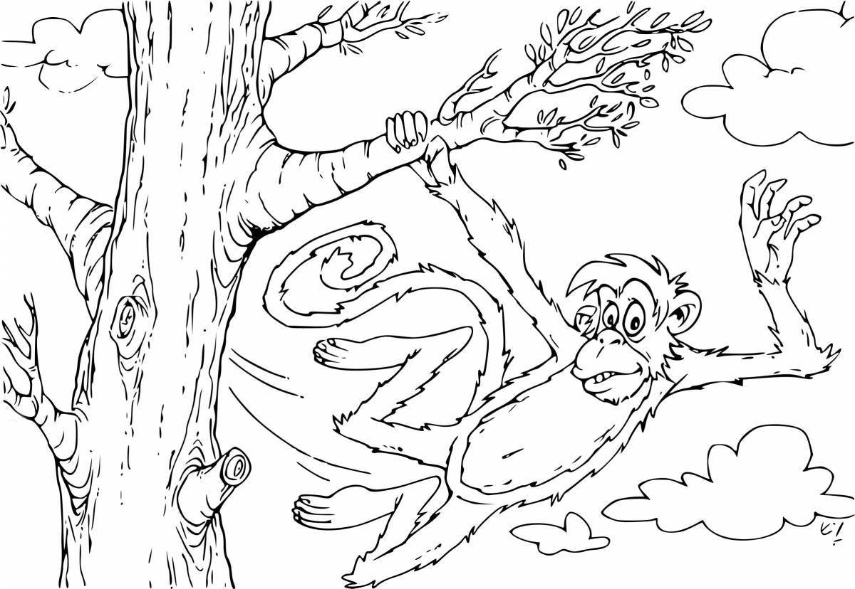 Zitkov's radiant monkey coloring page