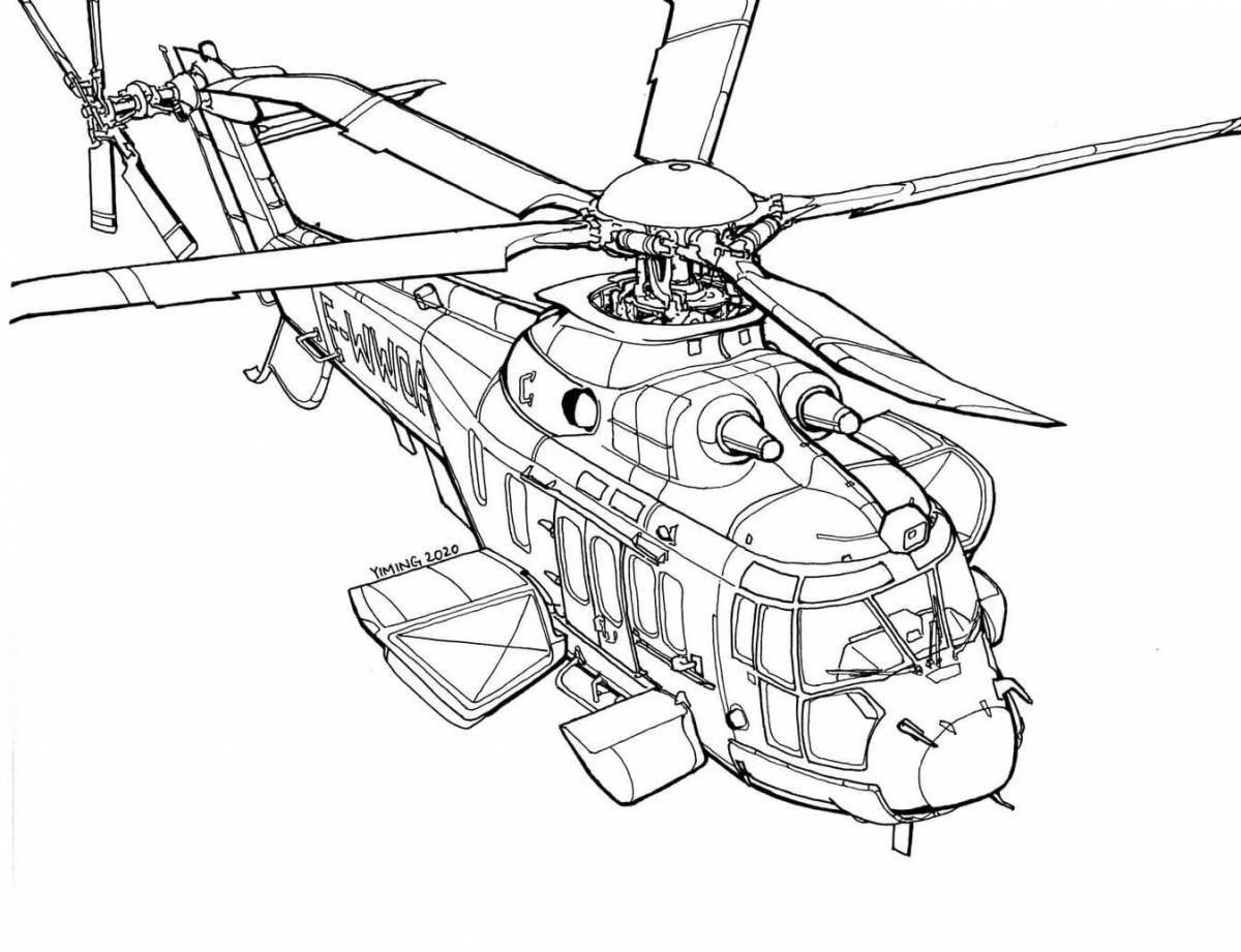 Раскраска очаровательный вертолет ми 24