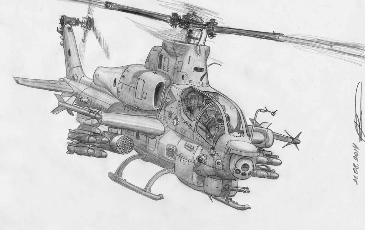 Adorable Mi 24 Helicopter Coloring Page