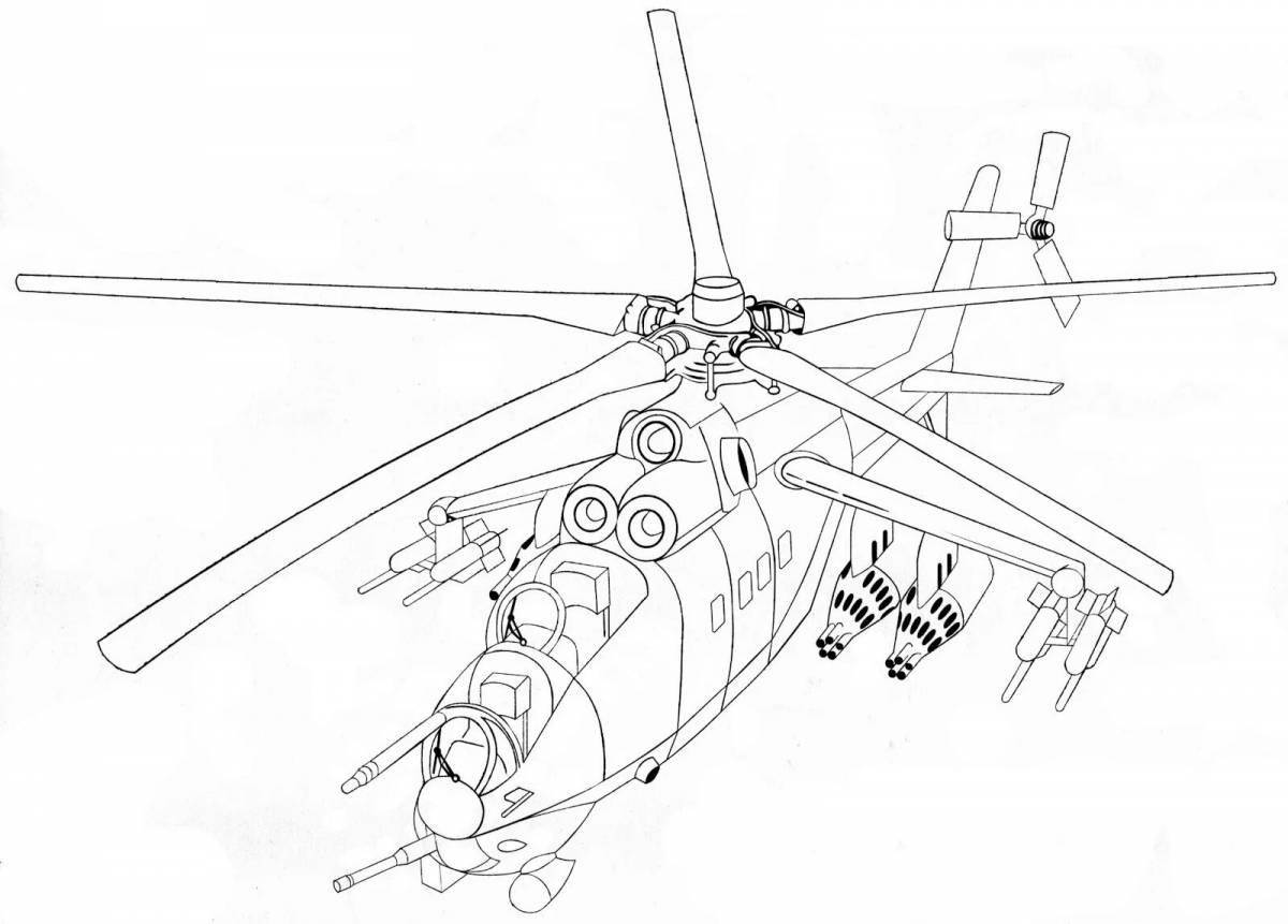 Coloring helicopter grand mi 24