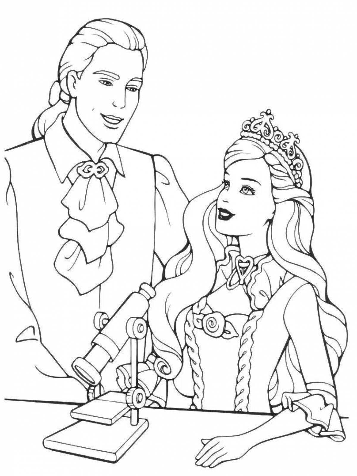 Gorgeous princess and king coloring book