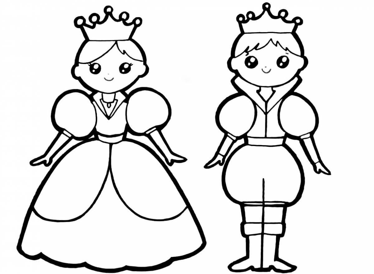 Great coloring princess and king